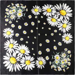 Pañuelo de Cabeza con Estampado Floral para Mujer, Diseño de Moda, Pañuelo de Seda y Satén, Bufanda para Mujer - Product Image 6