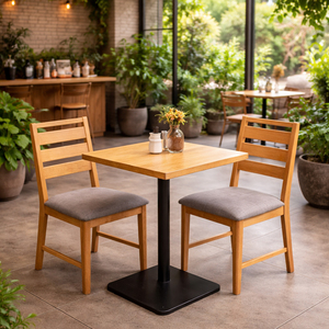 เก้าอี้ทานข้าวดีไซน์เรียบหรู ไม้สักแท้ คุณภาพสูง เบาะโฟมนุ่ม นั่งสบาย ทนทาน เหมาะสำหรับรับประทานอาหารและร้านกาแฟ คุ้มค่าที่สุด - Product Image 5