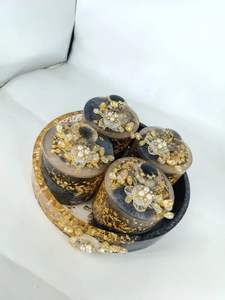 Pot en résine fait main de qualité supérieure avec couvercle pour bonbons, bijoux, rangement de cuisine, cosmétiques, fabrication de bougies et décoration intérieure - Product Image 3