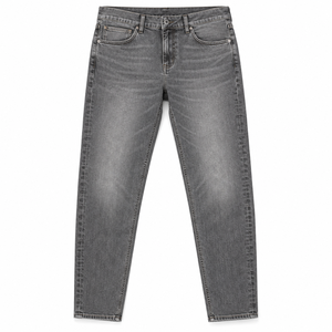 Jean bleu clair à jambe large en denim délavé, cinq poches, coupe décontractée, style streetwear, vente en gros, fournisseur OEM personnalisé - Product Image 2