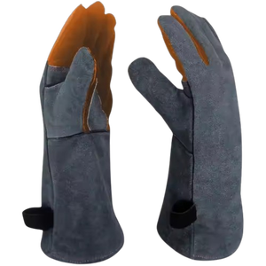 ถุงมือหนังวัวแท้คุณภาพสูงเสริมความแข็งแรง ทนความร้อนสูง สำหรับช่างเชื่อม - Product Image 3