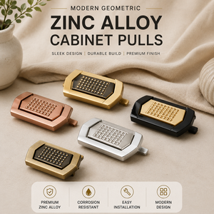 Modern Geometric Zinc Alloy Cabinet <b>Drawer</b> <b>Pull</b> Handle Furniture Knob Eco-Friendly for Kitchen Wardrobe Bedroom Villa Home - Product Image 1