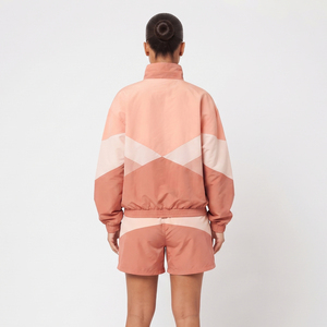 Custom Women's Zipper Stand Collar Two Piece Shorts Set Premium 100% Casual Summer Baggy <b>Wind</b> <b>Breaker</b> OEM ODM Manufacturer - Product Image 2