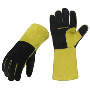 Gants de soudeur résistants à la chaleur en cuir de vachette pleine fleur de qualité supérieure, usage général, certifiés CE - Product Image 3