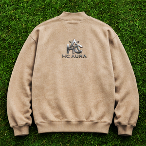 Top Demand Sustainable Cotton/Fleece Mock Neck Unisex Sweatshirt Premium Quality Light Brown Color Mock Neck Full Sleeve <b>Shirt</b> - Product Image 4