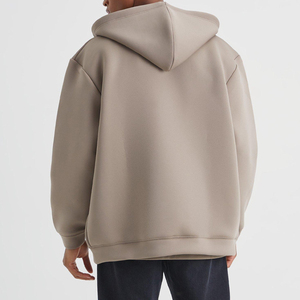 Sweat-shirt à capuche zippé surdimensionné pour homme, couleur unie, en molleton bouclette, coupe décontractée, longueur standard, avec poches, idéal pour l'automne - Product Image 5