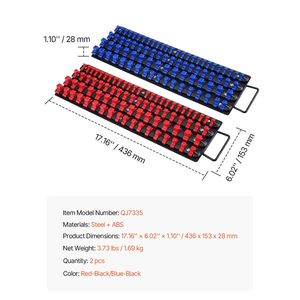 Organizzatore Portatile per Chiavi a Bussola Resistente, Set da 2 Pezzi Metrico e SAE, Contiene fino a 160 Chiavi a Bussola da 1/4\", 3/8\", 1/2\" - Product Image 3