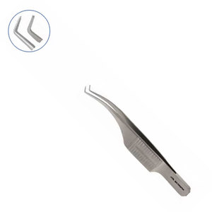 Stainless Steel Manual Microsurgical Instrument 7.5 cm Length CE Barraquer Colibri Micro-Suture Forceps 1x2 Teeth 0.12 mm Tip - Product Image 1