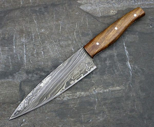Cuchillo de Chef de Acero de Damasco Forjado a Mano, Cuchillo de Cocina con Hoja de Acero de Patrón Premium, Mango Ergonómico Duradero para Cortar en la Cocina - Product Image 6