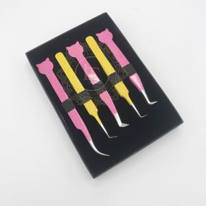 แหนบปลายเงินคีมเคลือบหลายผงทำจากสเตนเลสอย่างยั่งยืนแหนบขนตาแบบออกแบบโลโก้ได้ตามต้องการ - Product Image 6