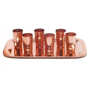 Mirror Finish Copper Glass Tumbler Premium Ayurvedic Drinking Water Cup Metal <b>Drinkware</b> Export Supplier - Product Image 2
