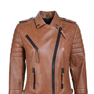 Women's Motorbike Jacket in Solid Color Zipper Style Genuine Leather Plus Size Reasonable Prices Fashion Motorcycle Jackets - Product Image 4