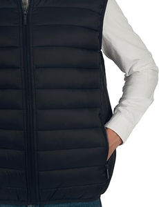 Nuevo Diseño, Cierre de un Solo Botón, Chaleco Acolchado Ligero de Lona con Capucha, Ecológico, Transpirable, de Dos Tonos, sin Mangas, para Hombre - Product Image 2