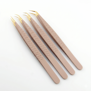 ชุดแหนบปลายขนตาสีทองปลายเปลือยพร้อมปลายเรียบสำหรับการต่อขนตา - Product Image 1