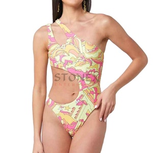 Maillot de bain une pièce imprimé avec logo personnalisé, collection été 2026, asymétrique, meilleur fournisseur du Pakistan - Product Image 4