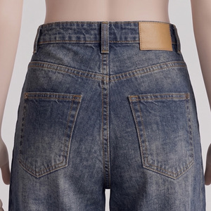 Jean Sport en Denim Épais Lavé à Cordon de Serrage pour Femme, 100% Coton 220g, Séchage Rapide, Respirant, Taille Mi-Haute, Qualité Supérieure - Product Image 4