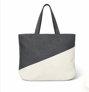 Custom Logo Canvas Tote <b>Bag</b> <b>Large</b> Size Two-Tone Design <b>Shoulder</b> Handle Shopping <b>Bag</b> Daily Use - Product Image 3