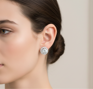 Pendientes de Diamantes Redondos para Mujer, Diamantes Cultivados en Laboratorio - Product Image 3