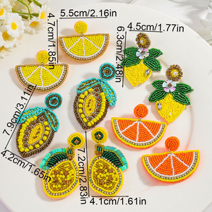 Joyería Artesanal Personalizada con Cuentas de Frutas (Limón/Naranja/Sandía/Fresa) para Uso Casual de Verano - Product Image 5