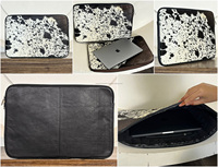 Funda para Portátil 2026 de Piel Vacuna Multifuncional con Cierre, Funda Protectora y Bolsa para Portátil de 15.6 Pulgadas, Personalizable, de Cuero Genuino Premium