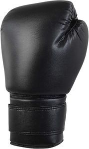 Gants de boxe pour l'entraînement et la compétition, en cuir, avec poignées, en cuir PU noir, gants d'entraînement de boxe Winning - Product Image 3