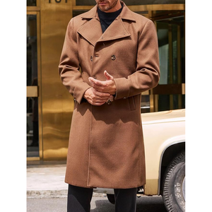 Manteau trench classique pour homme à double boutonnage, manches longues, ceinture, coupe-vent, léger, imperméable, pour l'automne - Product Image 6