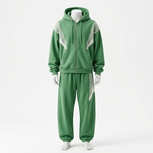Ensemble de survêtement décontracté pour homme avec sweat à capuche zippé et pantalon de jogging oversize - Product Image 1