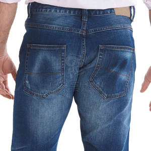 Jeans Clásicos de Corte Ajustado, Elásticos, Lavados y Desgastados, Diseño de Pierna Recta, Cómodos, Casuales, para Uso Diario, Pantalones de Moda - Product Image 5