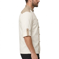 Veste de chef moderne pour hommes, uniforme de cuisine professionnel, tissu en mélange de coton respirant, coupe confortable, vêtements culinaires durables, OEM