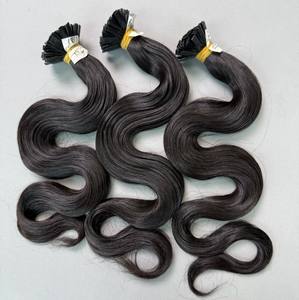 Extensions de Cheveux Humains Bruts à Pointe Plate Style Vague de Corps Lien de Kératine Vendeur en Gros - Product Image 1
