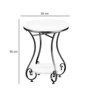 Table d'appoint traditionnelle en métal et marbre, mobilier antique pour salon, idéale pour les intérieurs de café, les zones de réception de bureau et l'agencement des collations - Product Image 2