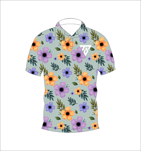 เสื้อโปโลพิมพ์ลายดอกไม้สำหรับผู้ชาย แขนสั้น สไตล์ลำลอง เหมาะสำหรับกอล์ฟ รับผลิตตามแบบ พร้อมโลโก้ OEM ODM ขายส่ง - Product Image 4