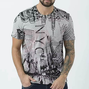 T-shirts personnalisés avec logo imprimé, dernières tendances, unisexes, polyester et coton, grandes tailles, pour hommes, impression pour la saison estivale. - Product Image 2