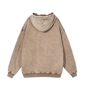 Sweat à capuche oversize personnalisé pour homme, délavé à l'acide, gris anthracite vintage, en molleton de coton, pull d'hiver à séchage rapide, streetwear décontracté, OEM ODM - Product Image 4