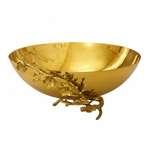 Bol de service en aluminium de luxe, écologique, personnalisable, avec support en forme de feuille, style moderne et luxueux, pour la maison et la cuisine - Product Image 6