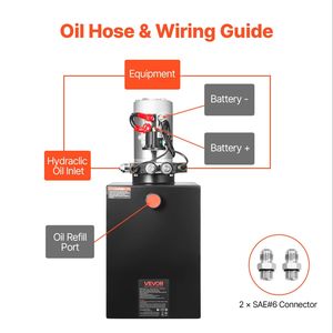 Unidad de Potencia Hidráulica de 20 Cuartos para Camiones Volquete, Bomba de Doble Acción para Remolques Volquete, Presión Máxima de Alivio de 3200 PSI, Caudal de 0.91 GPM, DC - Product Image 6
