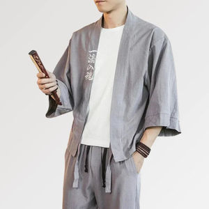 Veste Kimono Homme Printemps Personnalisable avec Logo de Votre Marque, Style Japonais 'Kanji', Décontractée, Streetwear, en Twill Respirant - Product Image 4