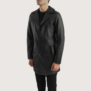Manteaux longs en cuir pour hommes de style trench moderne, qualité supérieure, manteau d'hiver tendance pour hommes - Product Image 6
