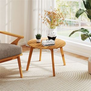 Tavolino Rotondo in Legno di Acacia Premium 62,2 cm x 62,2 cm x 40,6 cm, Capacità 75 kg, per Patio e Esterni - Product Image 3
