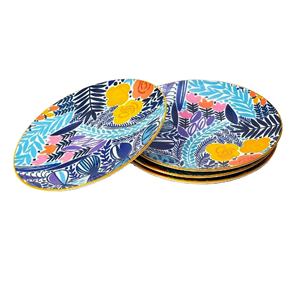 จานเซรามิกทรงกลมขนาด8นิ้วสีฟ้าสดใสเคลือบเซรามิกพร้อมการปรับแต่งมันทำด้วยมือ - Product Image 1