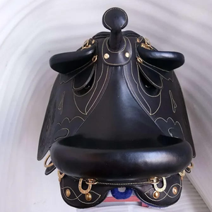 Selle de cheval western robuste noire de type australien pour l'équitation, l'entraînement en ranch, les sentiers, l'extérieur et l'équitation professionnelle - Product Image 4