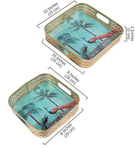 Elegante Bandeja de Hierro Metálico Pichwai para Servir, Regalar, Decorar, Festivales y Cestas - Product Image 2