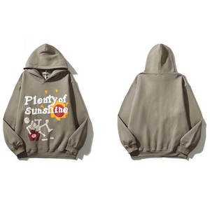 Sweat-shirt à capuche personnalisé pour homme, imprimé en relief, en molleton de coton, coupe oversize, style streetwear décontracté - Product Image 1