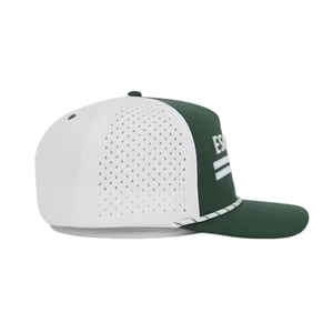 Casquette de golf imperméable 5 panneaux, bicolore, perforée, avec cordon personnalisé, logo brodé 3D, étiquette tissée à l'intérieur - Product Image 4