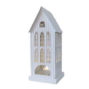 Casita Navideña Vintage de Hierro Galvanizado Blanco, 100 Piezas, Ecológica, para Decoración del Hogar, Familia, Fiestas y Festividades - Product Image 1