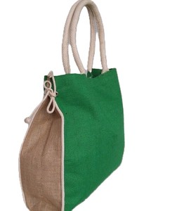 Lowell Craft Green Solid <b>Canvas</b> Tote <b>Bag</b> with <b>Drawstring</b> Closure Cotton Lining Embroidery 7 Inch Size for Casual Daily Use - Product Image 4