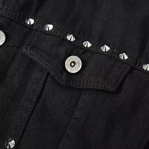 Chaqueta de Mezclilla Personalizada para Hombre, Estilo Urbano, Teñido Liso, Cómoda para la Temporada de Invierno - Product Image 3