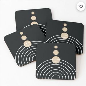 Sous-verres en bois découpés au laser sur mesure, ronds, en feuille de palmier, avec motifs floraux en MDF |   Sous-verres décoratifs géométriques pour bar et restaurant - Product Image 4