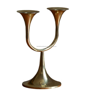 Bougeoir conique en aluminium avec métal fini nickel Bougeoir conique pour la décoration d'éclairage domestique - Product Image 5