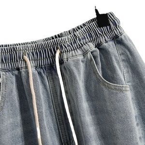 Pantalones cortos de mezclilla para mujer, cintura alta, Color azul cielo, pierna ancha, botones sueltos, ropa de calle, pantalones cortos de mezclilla sueltos para mujer - Product Image 6